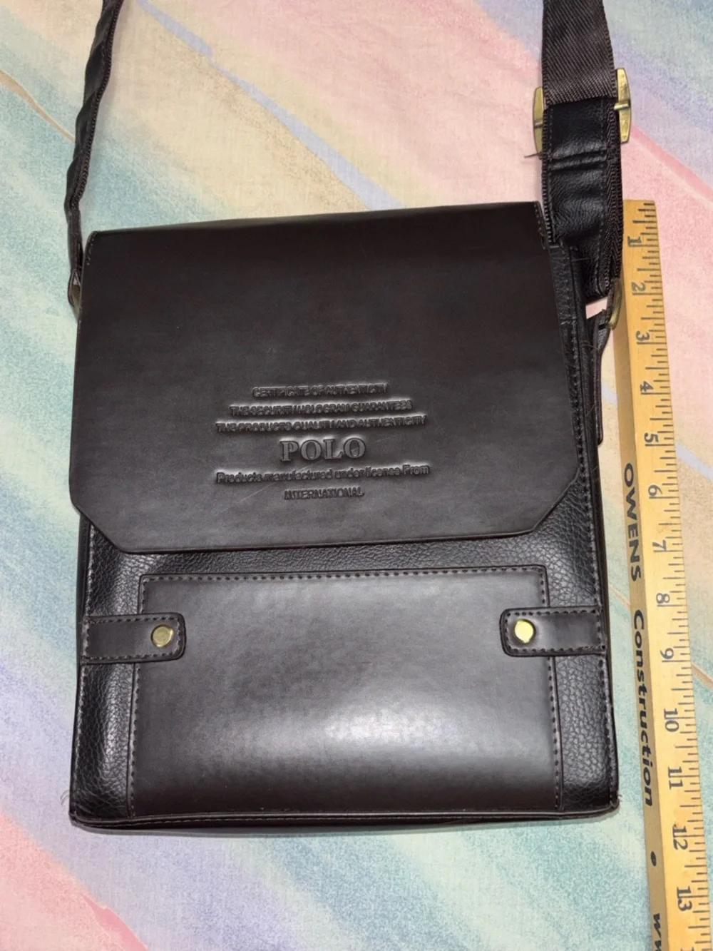 Polo International Leather Satchel Messenger Bag - Brown Crossbody